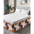 thumbnail image 4 of Abstract Graffiti Circle Bed Skirt Queen Size 16 Inch Drop, Vintage Brown Blue Minimalist Art Wrap Around Dust Ruffle Bedskirts, Wrinkle & Fade Resistant Easy Fit Bedskirt with Adjustable Elastic, 4 of 8