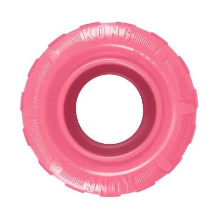 KONG® Puppy Tire Durable Dog Toy, Pink, Medium/Large for Beginner Chewers