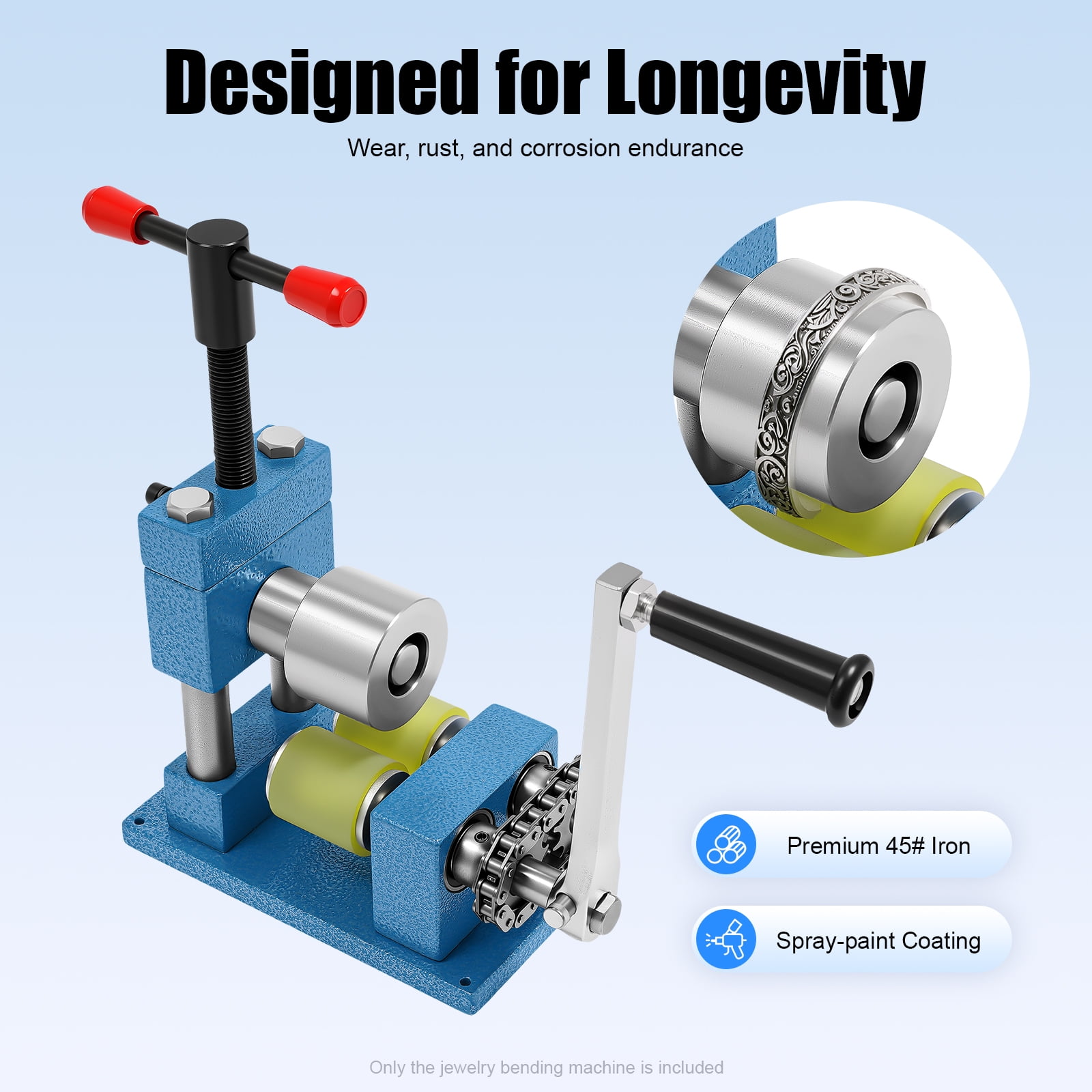 Bracelet Ring Bending Machine, Heavy Duty Bending Tool Set ,Multi-Functional Hand Crank Jewelry Ring Bracelet Press Earring Processing Bender Spoon Ring Making Kit for Earring Making