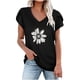 thumbnail image 1 of Blusa informal con estampado de manga corta y cuello en V de verano para mujer con estilo OAVQHLG3B Store  lin121212, 1 of 4
