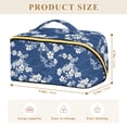 thumbnail image 4 of FORMRS Makeup Bag Travel Cosmetic Organizer for Women Fold Flat Zipper Pouch with Handle, Floral Ocean Waves, 4 of 8