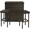 thumbnail image 3 of Modern Marketing Concepts KO70009BR Palm Harbor 3 Piece Outdoor Wicker Bar Set - Bar & Two Stools, 3 of 14