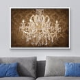 thumbnail image 2 of wall26 Framed Canvas Print Wall Art Fancy Brown Pattern White Crystal Chandelier Decorative Lights Digital Art Realism Contemporary Chic Relax/Calm for Living Room, Bedroom, Office - 16"x24&quot, 2 of 5