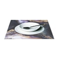 thumbnail image 3 of Ryvnso Placemats Set of 4 Purple Black Marble Dining Mats Heat-Resistant Non-Slip Washable Table Mat, 3 of 8