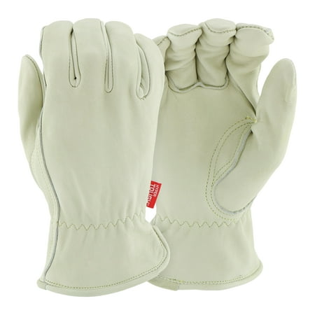 

Hyper Tough Premium Cowhide Safety Workwear Leather Gloves; Water Resistant Large