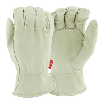 Hyper Tough Premium Cowhide Safety Workwear Leather Gloves; Water Resistant, Large