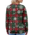 thumbnail image 4 of Women's Fashion Long Sleeve Christmas Snowman Snowflake Print Jacket Cardigan for Holiday Party and Casual Daily Wear,Army Green,2XL, 4 of 6