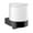 Matte Black, variant on Nicole Round wall frosted glass soap dispenser. Round soap dispenser, gel dispenser