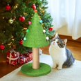 thumbnail image 2 of IVV Cat Scratching Post, 25in Christmas Tree Shaped Cute Cat Scratcher with Natural Sisal Covered Frame & Colorful Little Decor Balls for Indoor Cats (Green), 2 of 10
