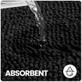 thumbnail image 6 of OEAKAY Bath Rug and Mat, Soft Luxury Chenille Bath Rug for Bathroom, Washable Shower Mat Non-Slip, Absorbent Shaggy Bath Rugs, Black Bathroom Rug, 20"X32", 6 of 6