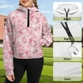 thumbnail image 6 of Chririnla Cartoon Axolotl Cherry Blossom Girls Half Zipper Sweatshirts Girl Half Zipper Sweatshirt with Pocket Casual Pullover Athletic Zip Up Lightweight Sweatshirt Size 7-8, 6 of 7