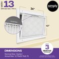 thumbnail image 2 of Simply Filters 13x24x1 MERV 13, MPR 1500, AC Furnace HVAC Air Filter (6 Pack), 2 of 8