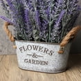 thumbnail image 3 of Lavender Artificial Flowers Potted Fake Lavender Plant in Rustic Metal Pot Faux Plants Purple Home Decor, 3 of 7