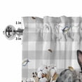 thumbnail image 4 of Rabbits Pine Cone Rod Pocket Curtain Valance, Sweet Home Texture Grey Plaid Farmhouse Farmhouse Window Valance for Living Room, Bedroom, Kitchen 54"W x 18"L, 4 of 9