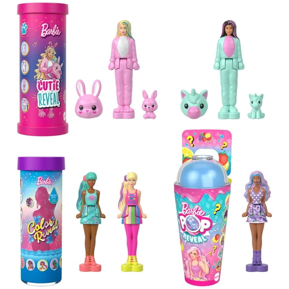 Barbie Mini BarbieLand Reveal Dolls 5-Pack, 1.5-inch Dolls with Different Surprise Reveals (Styles May Vary)