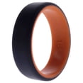 thumbnail image 1 of Anillo de boda de silicona de 2 capas biselado de 8 mm - Naranja-Negro de ROQ para hombres - Anillo de 16 mm, 1 of 1