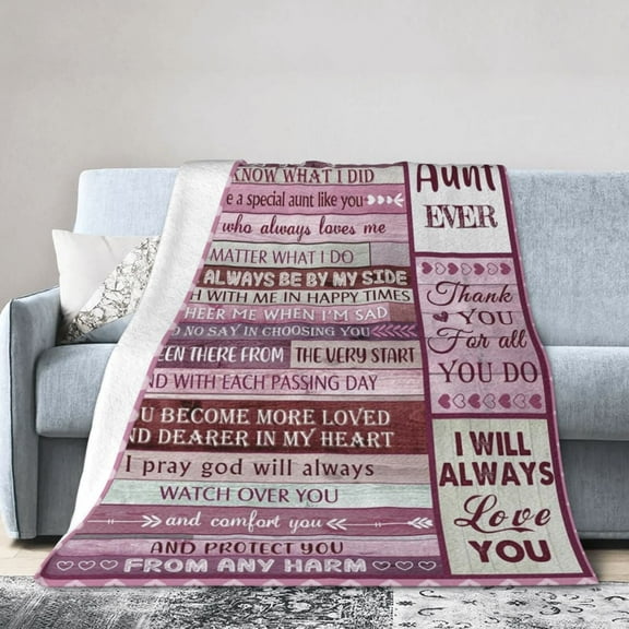 LHSHID To My Best Aunt Throw Blanket Soft Fuzzy Fleece Blanket For Couch Bed Living Room Decoration 30x40in