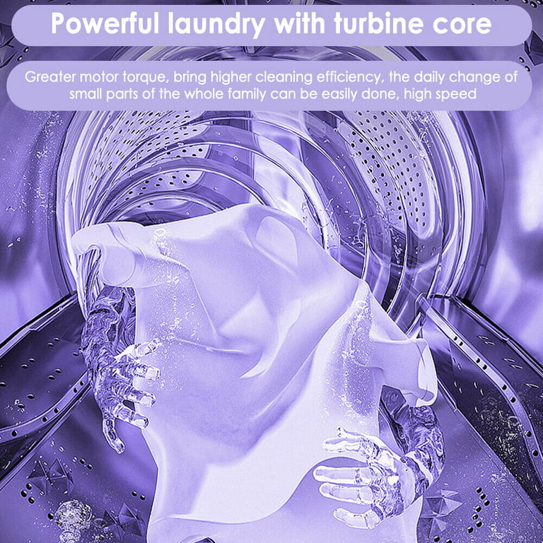 8L Mini Folding Washing Machine Portable Washing Machine with Drain Basket forTravel Baby Clothes, Size: 1XL, Purple
