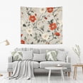 thumbnail image 2 of Yayeee Tapestry Wall Hanging for Bedroom 80" x 60" Living Room Home Wall Art Decor, Red and White Floral Pattern, 2 of 7