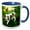 Blue/White, variant on 3drose, Bassette Hound Pup with Butterfly, 11oz Two-tone Black Mug