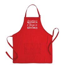 ThisWear Everything is Better in Gigi's Kitchen Apron for Crafting Two Pocket Apron Red
