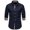 Navy, variant on WREESH Men's Classic Patchwork Collar Shirt - Long Sleeve Button Down Dress Shirt with Solid Color Options, Office & Dinner Party