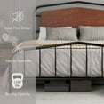 thumbnail image 5 of Assile Queen Size Metal Platform Bed Frame with Wood Headboard & 11" Under Bed Storage, No Box Spring Needed, Noise-Free, Walnut, 5 of 7