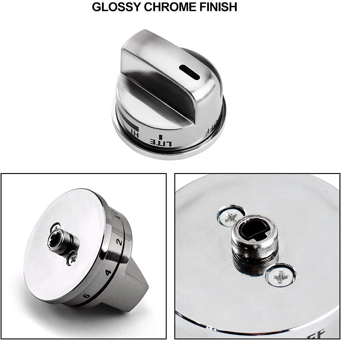 Aniceparthy DG64-00473A Burner Control Dial Knob Range Oven Replacement EBZ37189611(4pcs) Gas Stove Knobs EBZ37189609(1pcs) Gas Stove Burner Replacement Knobs
