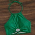 thumbnail image 7 of UTSJKR Womens High Waisted Bikini Sets Swimsuit Ruched Two Piece Bathing Suit Women's Solid Color Women Swim Top Shorts Green XL, 7 of 7