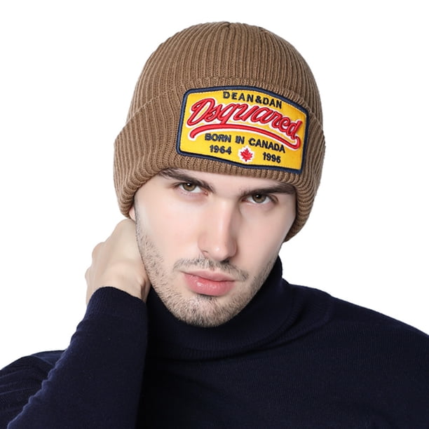 Gorro cálido de punto DSQUAREDS marrón para hombre y mujer