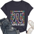 thumbnail image 3 of Pi Day Celebration Graphic Printed Women's Casual T-Shirt Top For Everyday Comfort Oversized T-shirts Short Sleeve Crewneck Casual Tops, 3 of 3