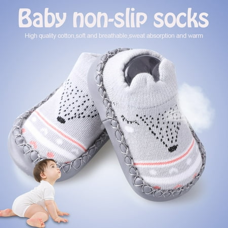 LHCER Soft Cotton Newborn Non-slip Socks Baby Floor Walking Standing ...
