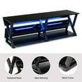 Hommpa Black TV Stand with LED Lights for TVs up to 60" Modern Gaming