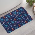 thumbnail image 2 of Dark Blue Dinosaur Volcano Pattern Bathroom Rugs Mat,Non Slip Microfiber Bathroom Rug,Rubber Backing,Soft Bathroom Mats for Bathroom Floor,Tub and Shower,17x27in(43x68cm), 2 of 5