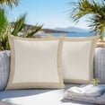 thumbnail image 4 of Outdoor Pillow Cover Khaki Beige Set of 2 Waterproof Throw Pillowcases Farmhouse Decorative Patio Furniture Pillows for Couch Garden Indoor & Outdoor Use, 4 of 9