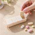 thumbnail image 5 of Pill Organizer 4 Compartment Beige Plastic Portable for Travel and Daily Use, 5 of 6