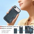 thumbnail image 2 of for iPhone Air Wallet Case with Detachable Magnetic Back Cover and Card Holder Pouch, PU Leather Folio with Kickstand, 3-in-1 Rugged Full Body Protection for Business Men Women, Blue, 2 of 8
