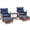 Blue, variant on BUPPLEE 2‑Person Patio Conversation Set with Cushions, Ottomans and Metal Table