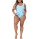 thumbnail image 1 of Bañadores de una pieza de talle alto para mujeres Agnes Orinda Plus Size, trajes de baño 2024, color azul 1X, 1 of 6
