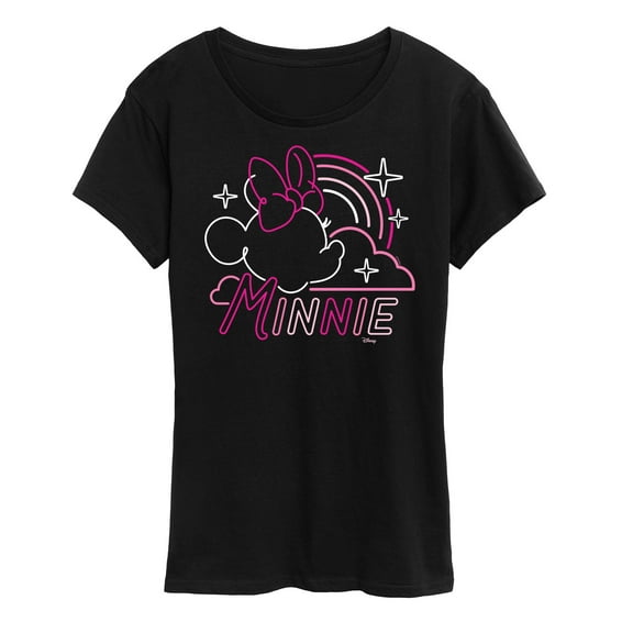 Disney - Minnie Mouse - Neon Rainbows & Stars - Women's Short Sleeve Graphic T-Shirt