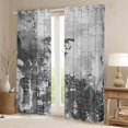 thumbnail image 2 of Manfei Grey Chic Abstract Curtains Pack of 2 (42x84 Each) for Adult, Oil Printing Curtains Blackout, Mid Century Artwork Bedroom Curtains, Curtains and Drapes Decor, 2 of 6