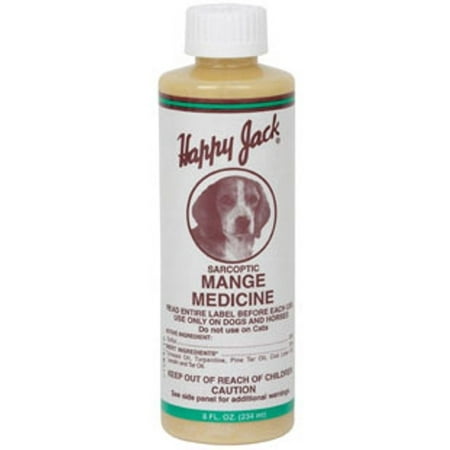 Happy Jack Canine Mange Medicine Hot Spots Dog Skin Irritations Ear Mites 8 oz.