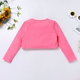 thumbnail image 6 of IWEMEK Girls Dress Casual Fall Cute Dresses Pink Long Sleeve Short Jacket Rose Floral Print Spring Sleeveless Dress 2pcs, 6 of 8