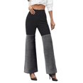 thumbnail image 2 of Delayuji Womens Patchwork Flare Jeans High Waisted Bell Bottom Denim Pants Wide Leg Pants Fashion Trousers, 2 of 6
