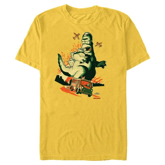 The Simpsons Treehouse of Horror Homerzilla Terror - Short Sleeve Blended T-Shirt for Adults - Customized-Yellow