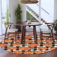 thumbnail image 3 of Large Round Rug 8Ft Washable Non-Slip, Thanksgiving Circle Area Rugs for Living Room Bedroom, Fall Orange Pumpkin Black White Plaid Indoor Floor Mats Carpet Runner for Home Decor, 3 of 8