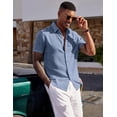 thumbnail image 6 of COOFANDY Button Down Shirts for Men, Short Sleeve Lightweight Summer Beach Cruise Resort Wear, 6 of 6