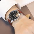 thumbnail image 3 of Reloj de cuarzo para hombre, relojes para hombre, reloj de pulsera de cuarzo de cuero de moda para negocios para hombre., 3 of 3