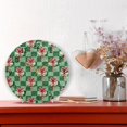 thumbnail image 6 of Christmas Green Plaids Candy Cane with Bows Round Wall Clock Silent Analog Battery Operated Black Pointer Home Decor 9.84" Diameter, 6 of 11