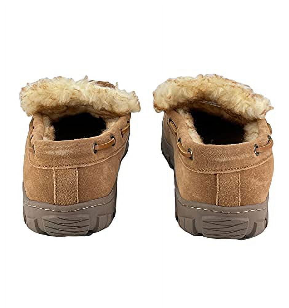 Clarks Venetian Suede Warm Plush Faux Fur Lining Moccasin Slippers